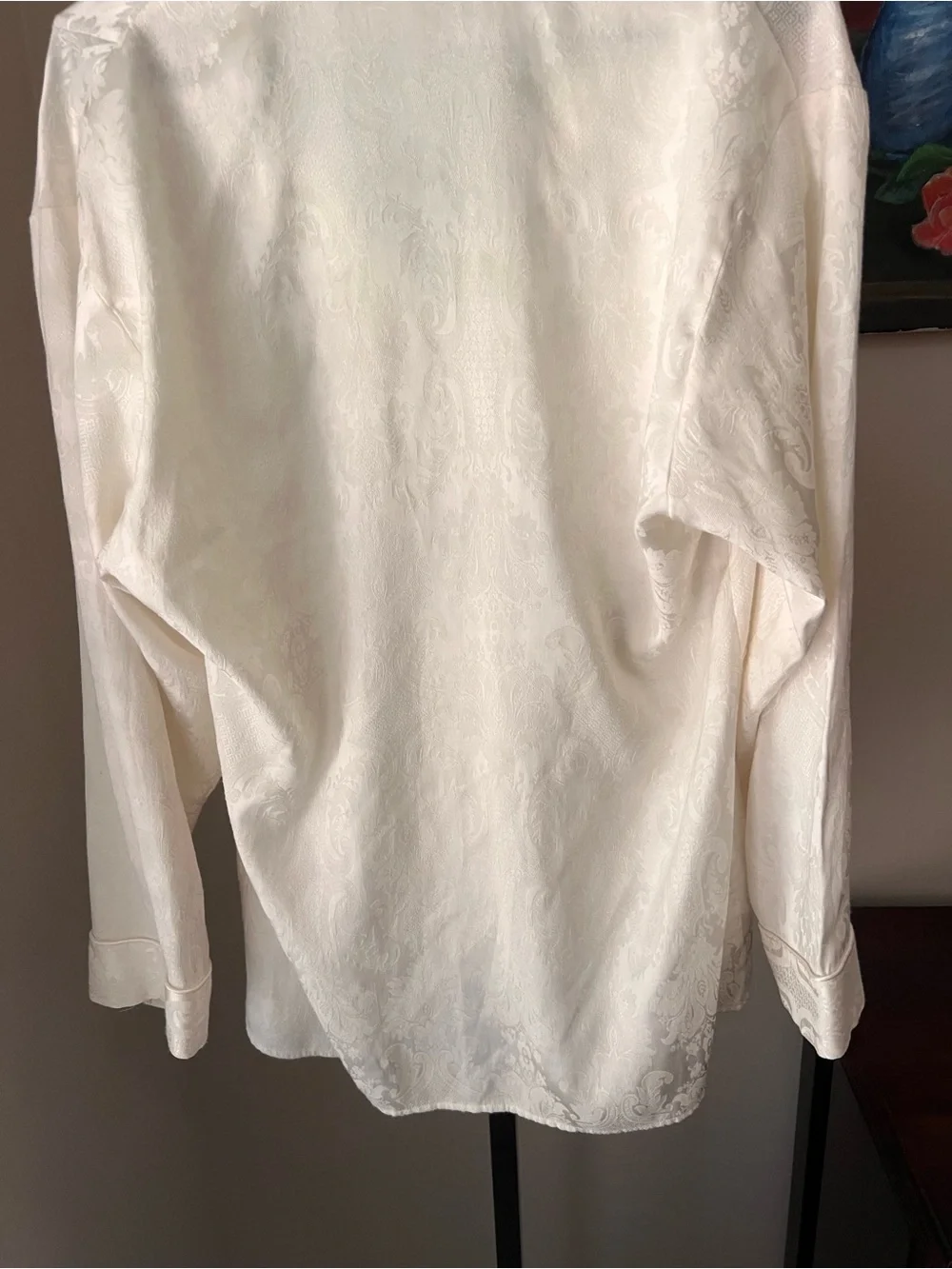Victoria's Secret Ivory Satin Button-Front Shirt - Picture 8 of 8